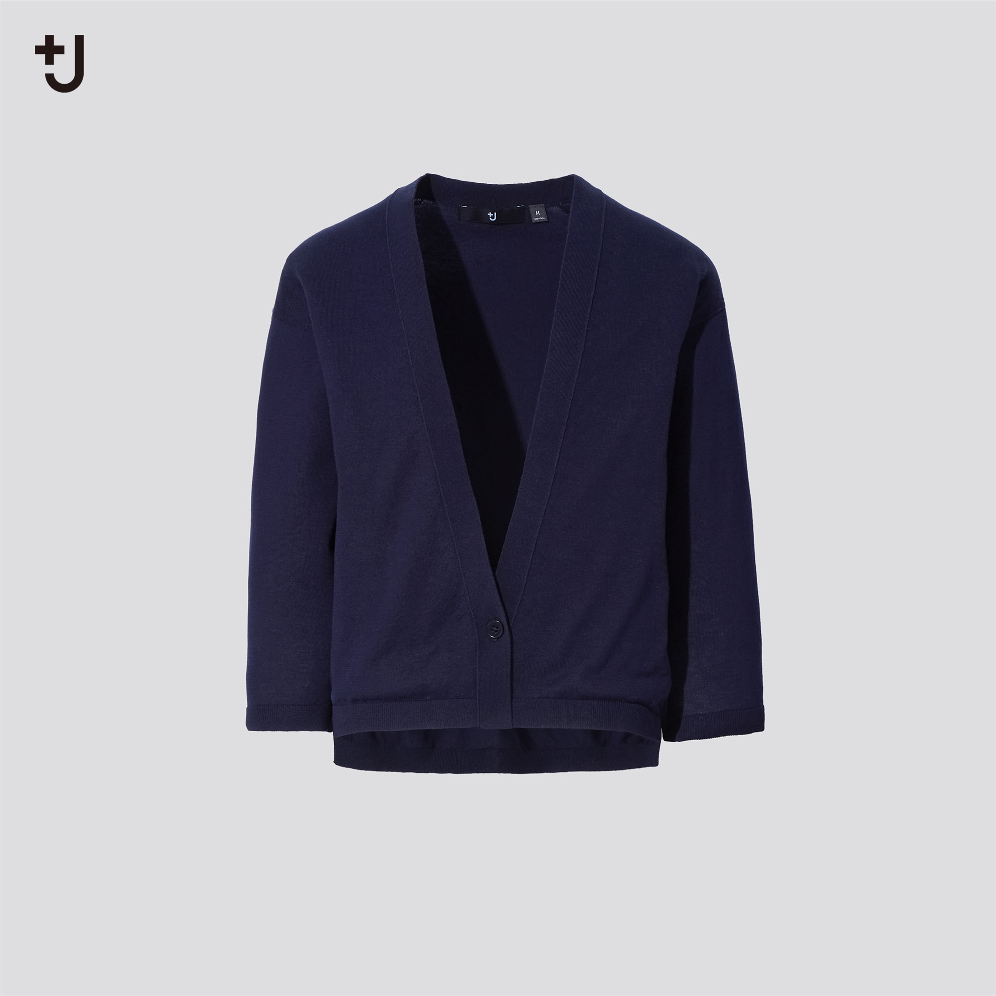 J Silk-Cotton V-Neck 3/4-Sleeve Short Cardigan | UNIQLO US