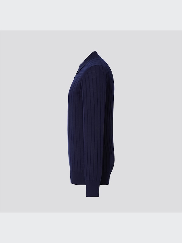 +J Silk-Cotton Long-Sleeve Polo Shirt