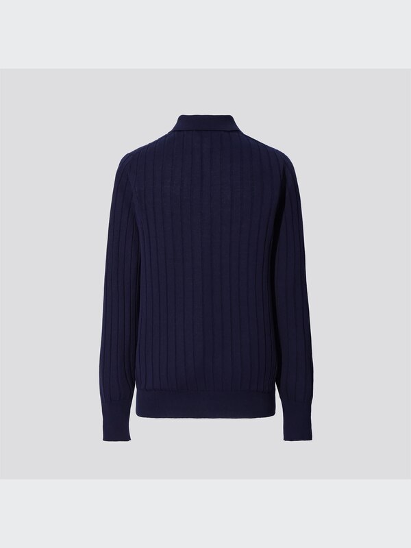 +J Silk-Cotton Long-Sleeve Polo Shirt