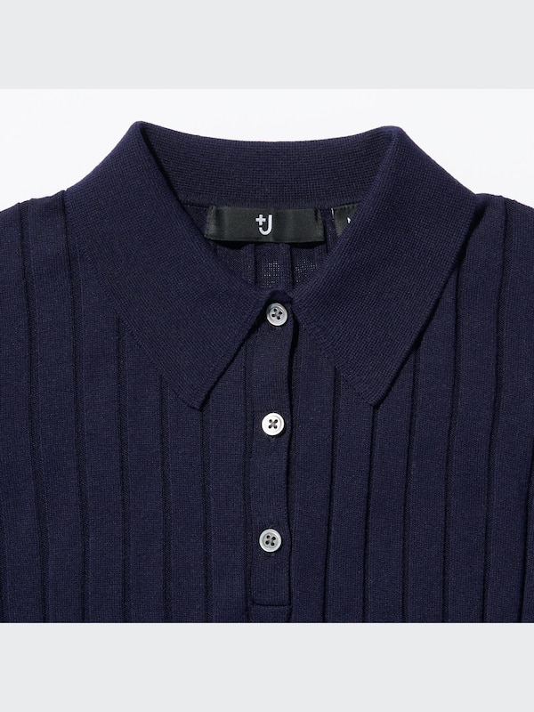 +J Silk-Cotton Long-Sleeve Polo Shirt