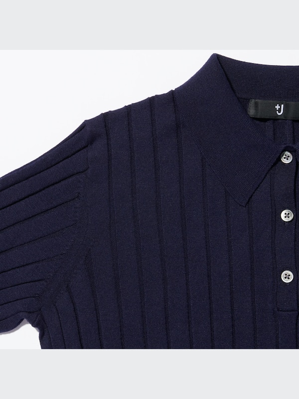 +J Silk-Cotton Long-Sleeve Polo Shirt