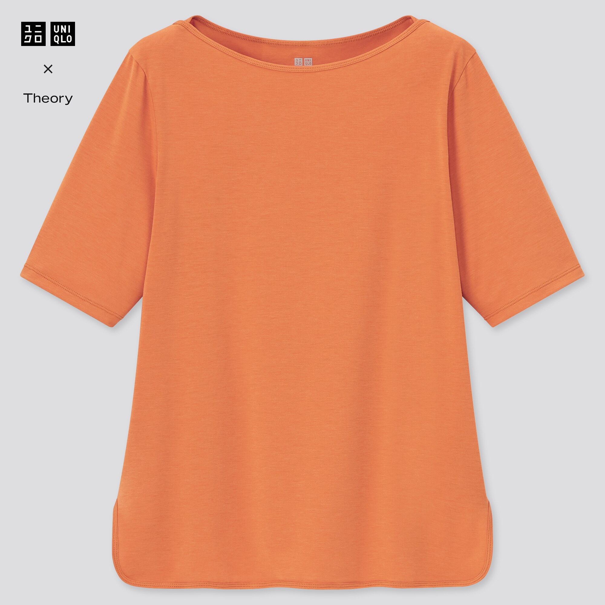WOMEN AIRism BOAT NECK HALF-SLEEVE T-SHIRT (THEORY)