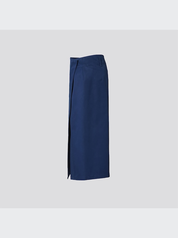 +J Linen-Cotton Wrap Skirt