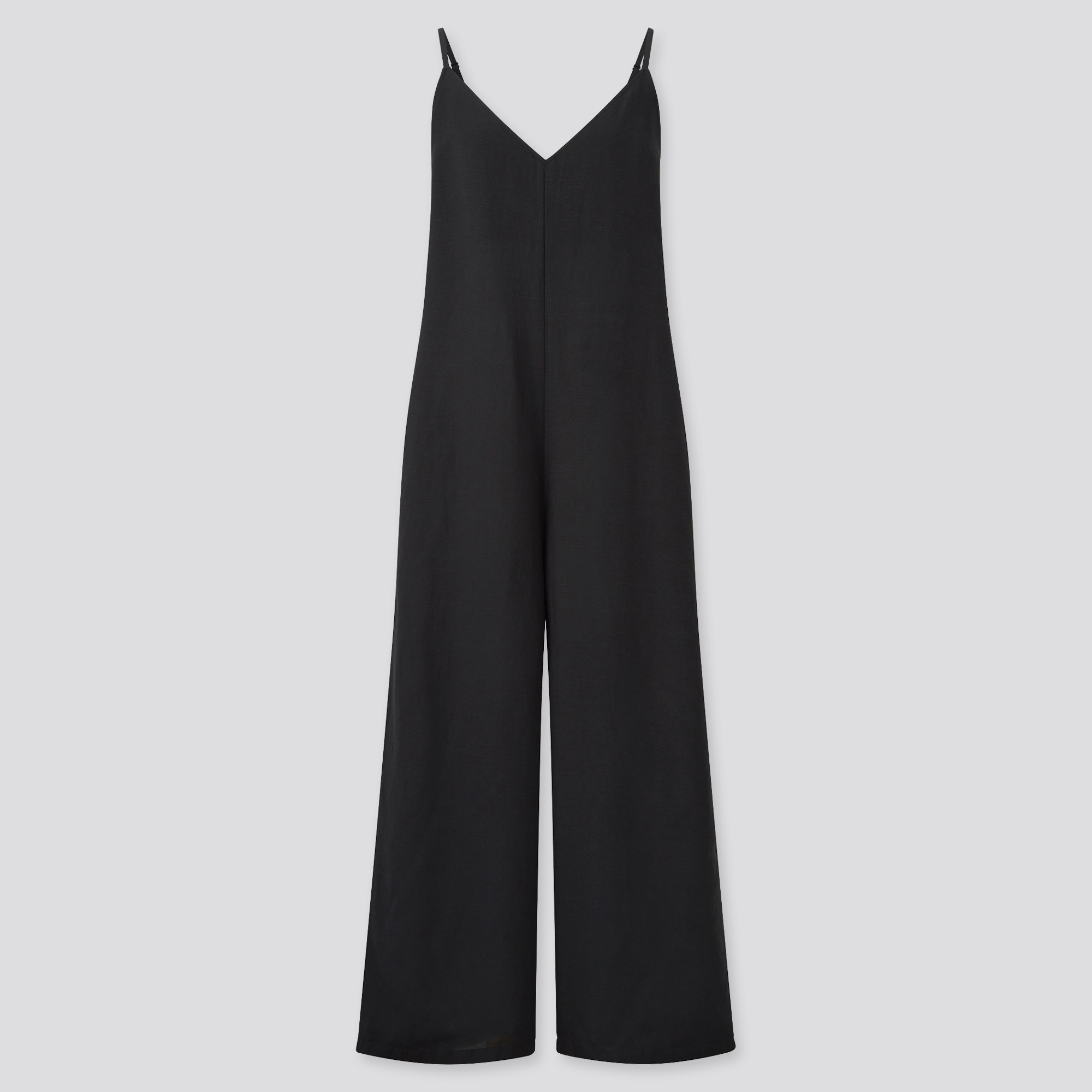 Check styling ideas for「Linen-Blend V-Neck Camisole Jumpsuit
