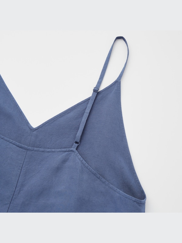 Linen-Blend V-Neck Camisole Jumpsuit