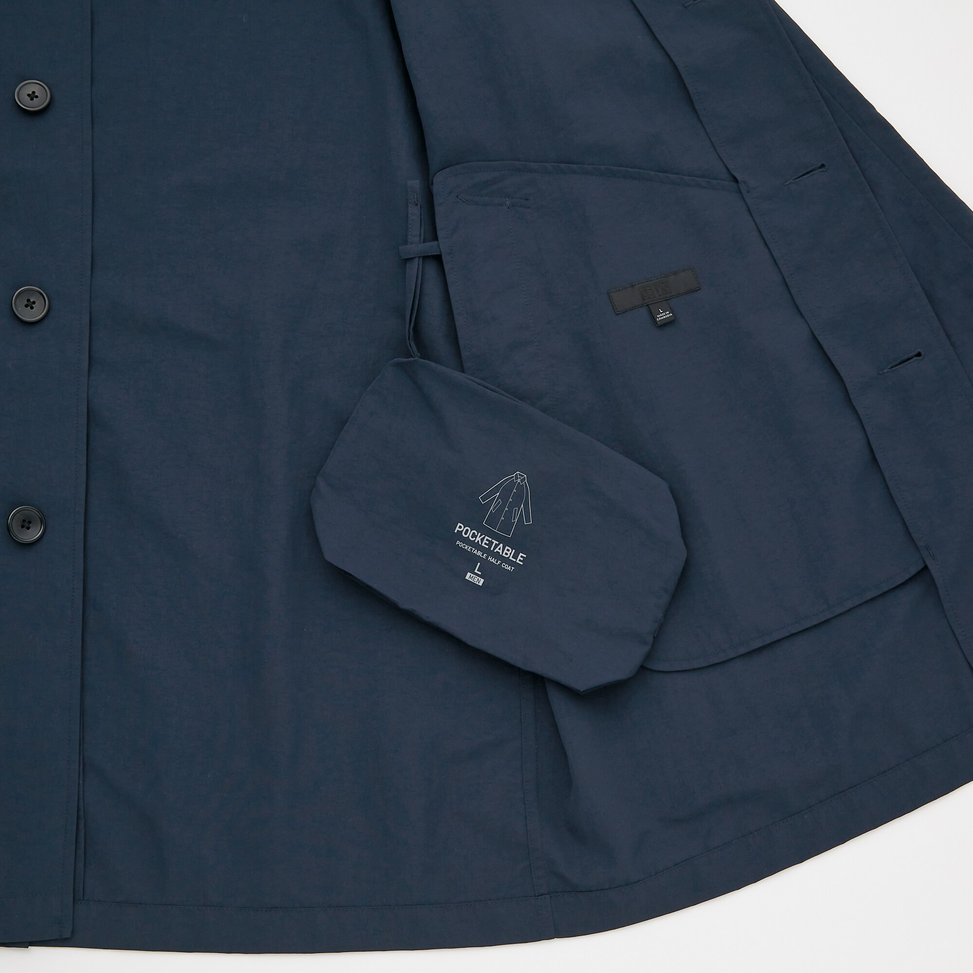 navy blue half coat