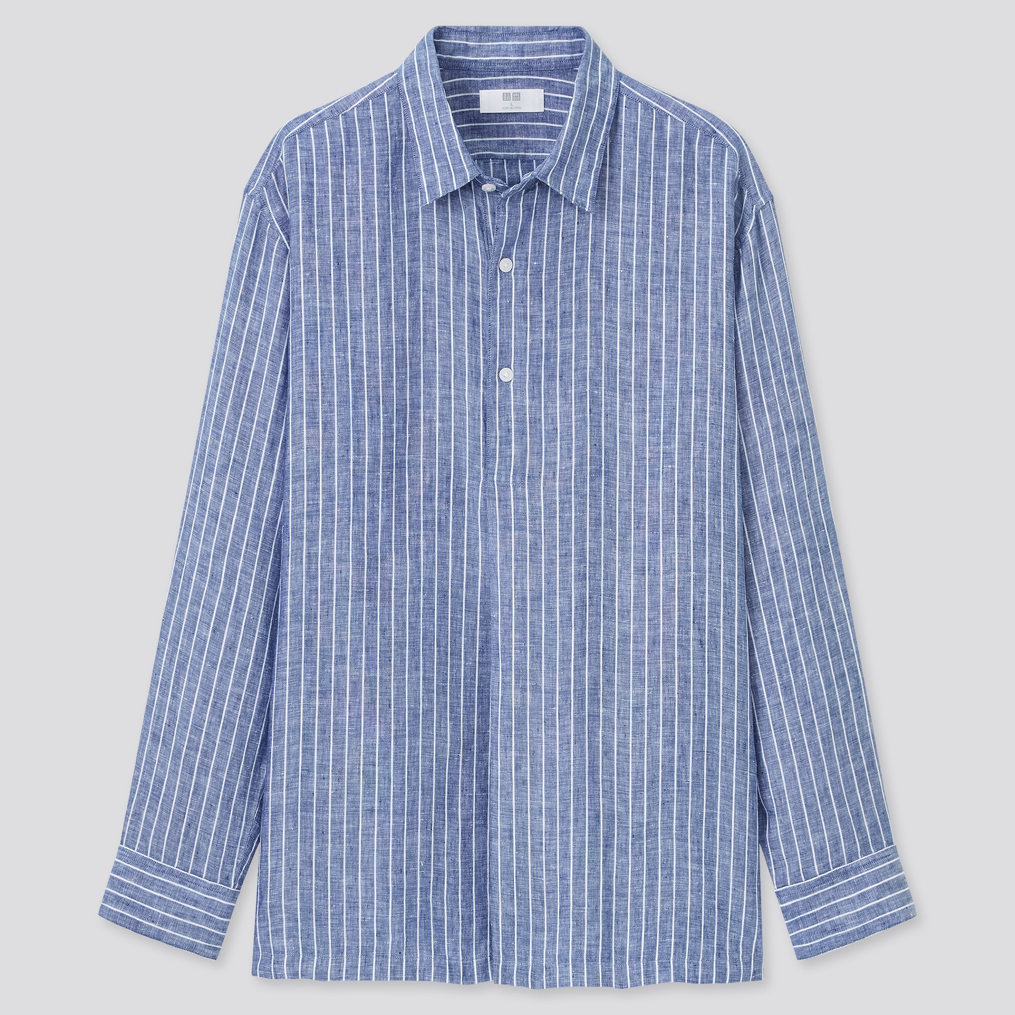 Premium Linen Long-Sleeve Pullover Shirt | UNIQLO US