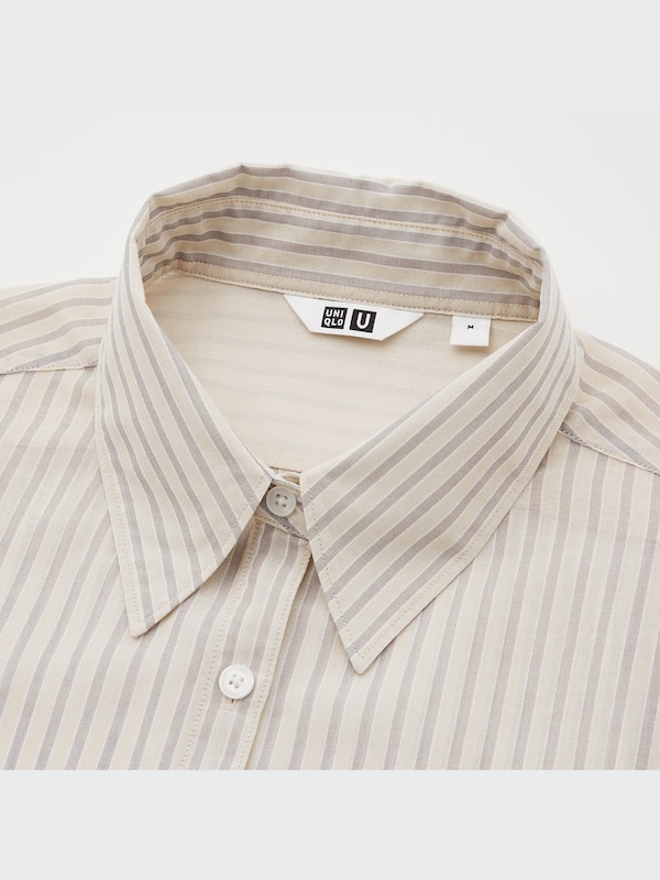 U Sheer Striped Long-Sleeve Shirt