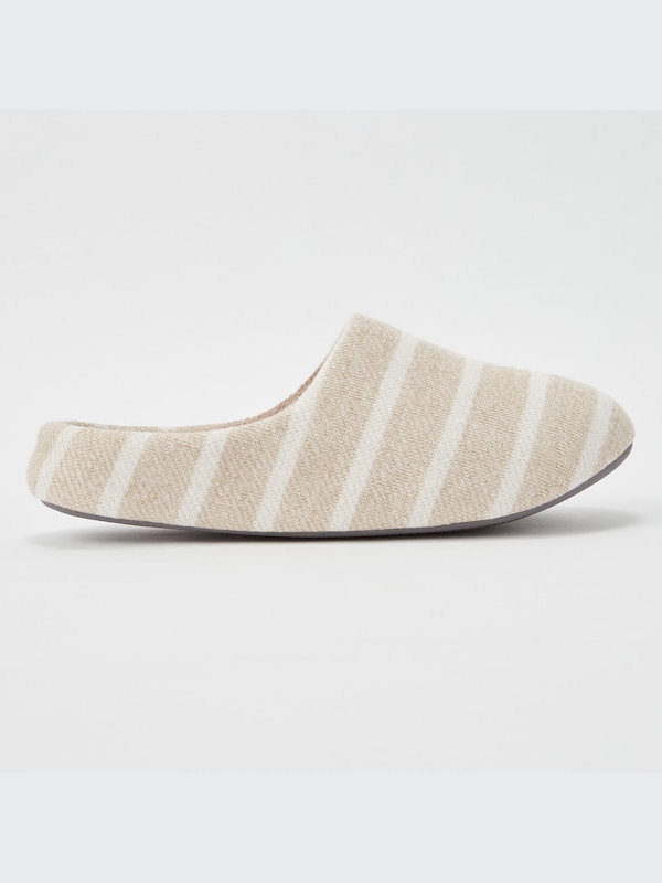 Striped Rubber-Soled Slippers