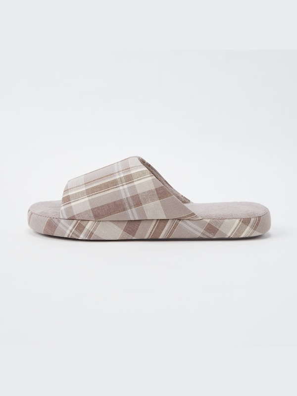 Linen Open-Toe Rubber-Soled Slippers
