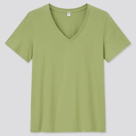 Damen 100% SUPIMA BAUMWOLLE T-Shirt mit V-Ausschnitt