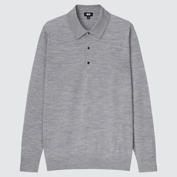 Extra Fine Merino Knitted Long-Sleeve Polo Shirt | UNIQLO US