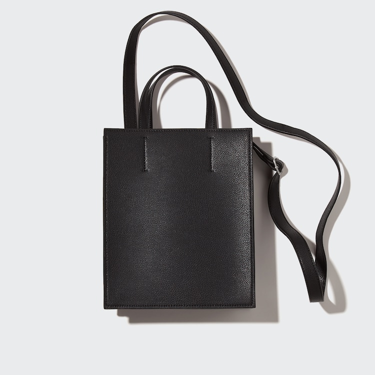 Uniqlo : C Faux Leather Round Shoulder Bag Black Dark Orange Natural Japan