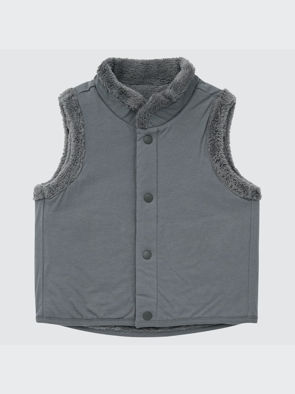 Fluffy Yarn Fleece Reversible Vest