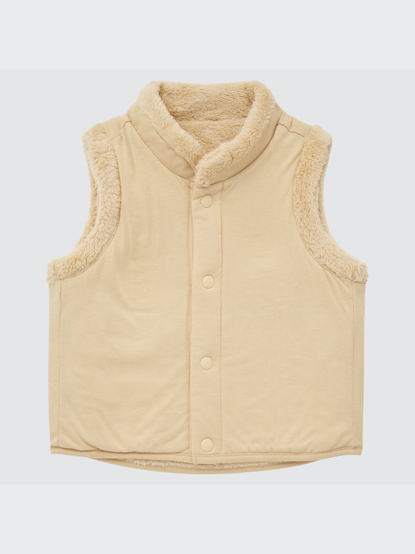 Fluffy Yarn Fleece Reversible Vest