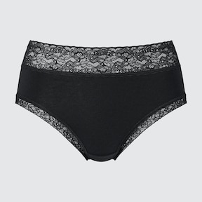 Lace High Waist briefs - Black - Ladies