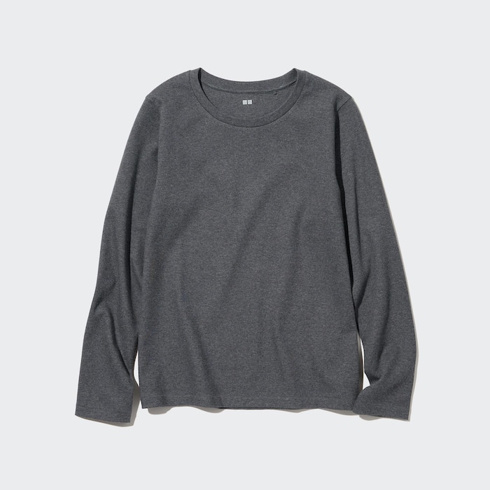 Smooth Stretch Cotton Crew Neck Long-Sleeve T-Shirt | UNIQLO US