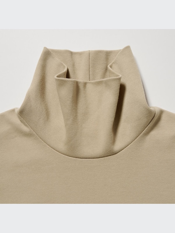 Smooth Stretch Cotton Turtleneck Long-Sleeve T-Shirt