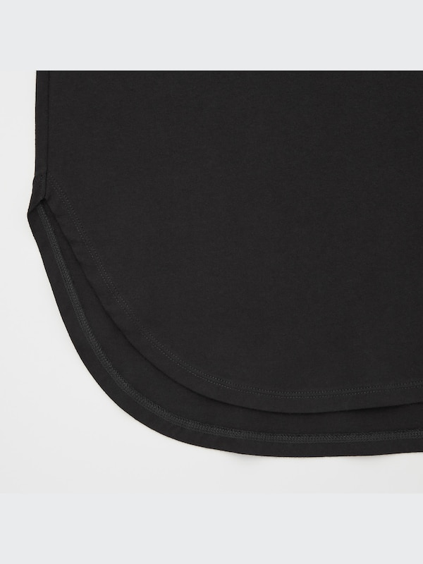 Smooth Cotton Shirttail Long-Sleeve T-Shirt