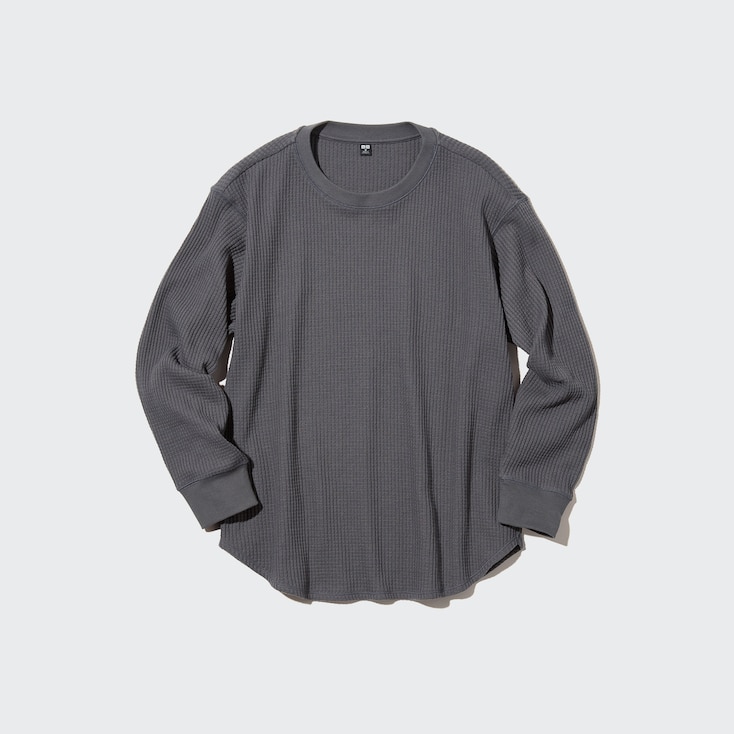 WOMEN WAFFLE CREW NECK LONG-SLEEVE T-SHIRT | UNIQLO US