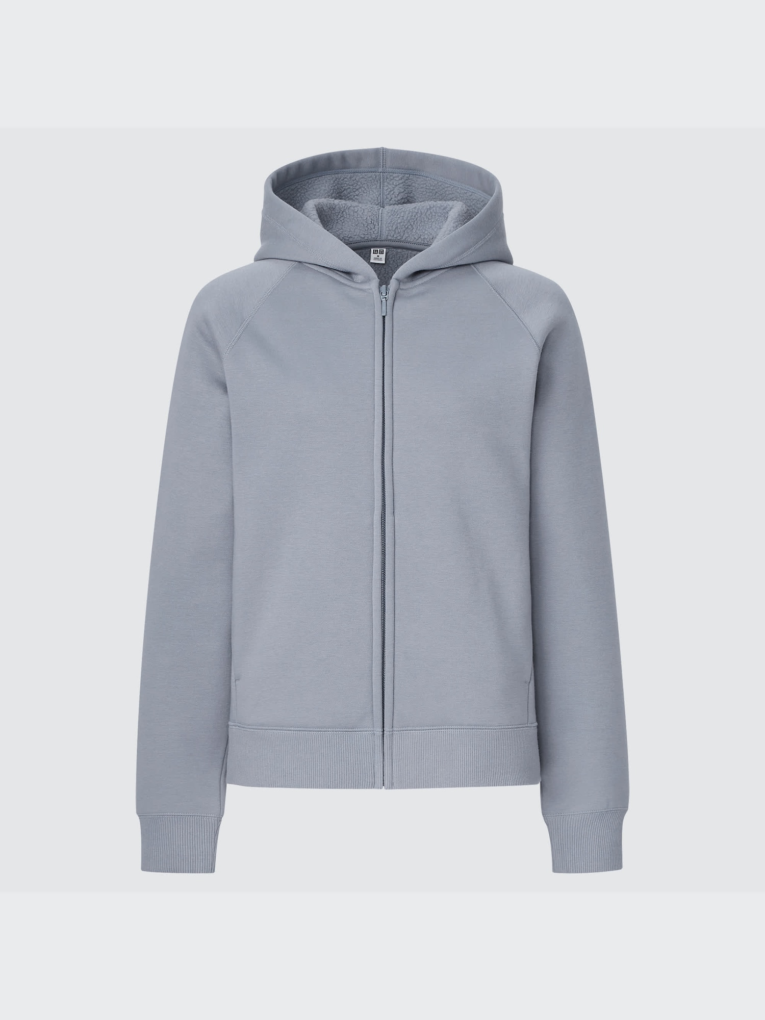 Soft Pile Lined Sweat Long Sleeve Full Zip Hoodie