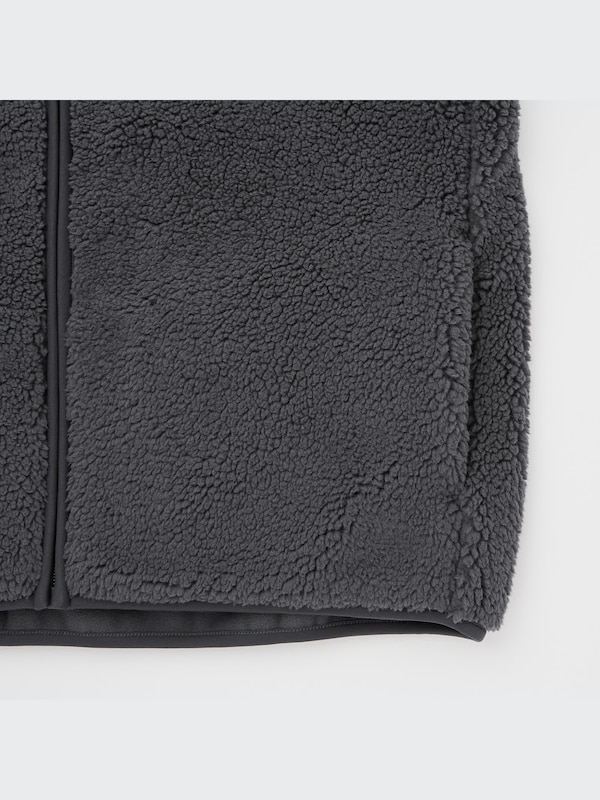 SOFT PILE-LINED FLEECE V-NECK CARDIGAN