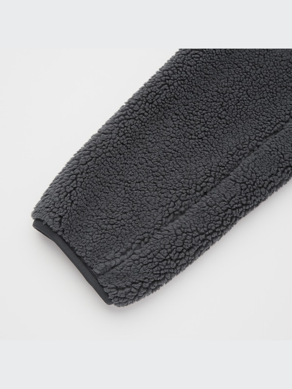 SOFT PILE-LINED FLEECE V-NECK CARDIGAN