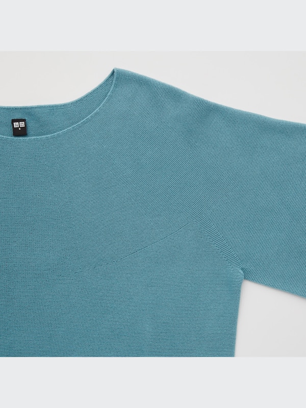 3D Knit Cotton Crew Neck Sweater