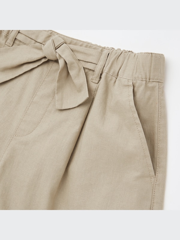 Cotton Linen Belted Shorts