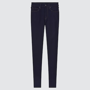 Uniqlo heattech dark grey velour stretch skinny jeans jeggings