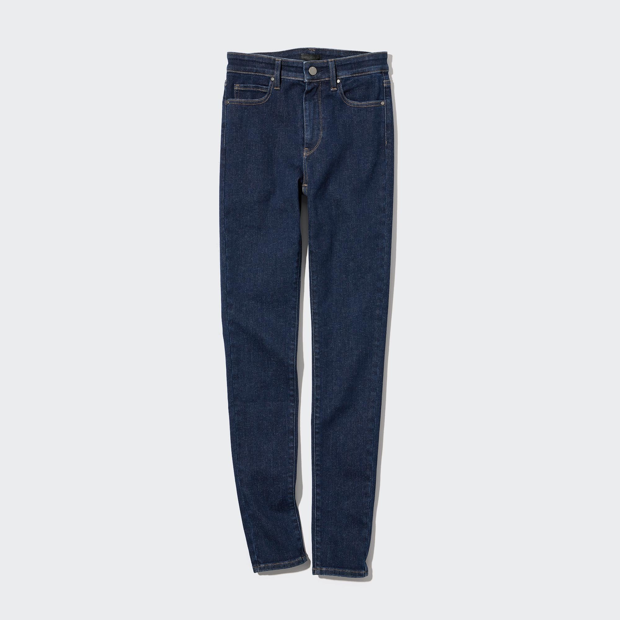 NEW UNIQLO Dark Wash Blue Jeans Ultra Stretch Super Skinny Fitted Ankle SZ  26  eBay