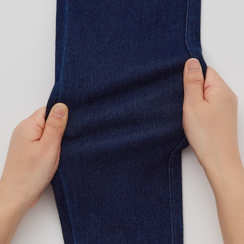 Uniqlo Ultra Stretch High Rise Denim Leggings Pants in Blue