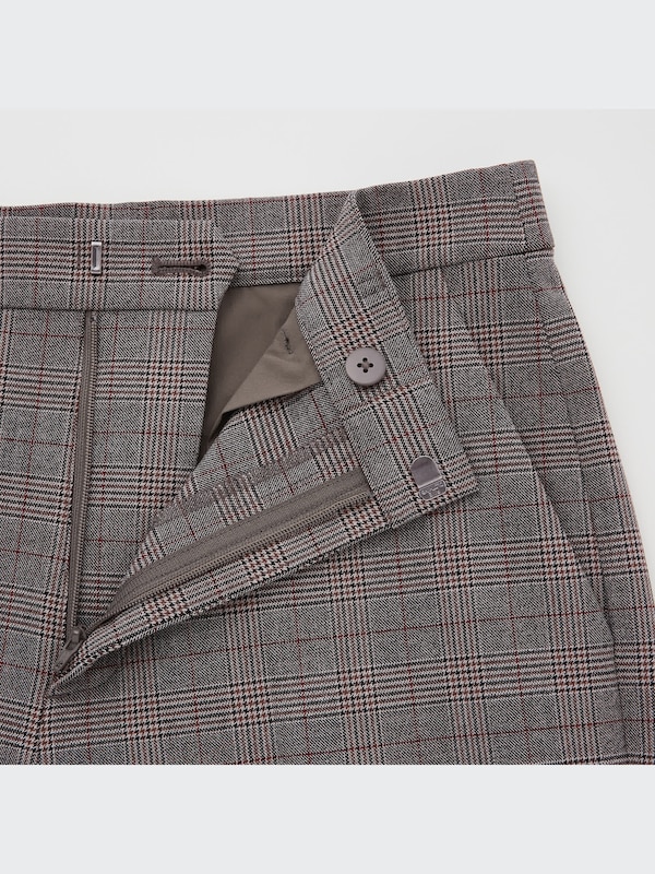 Smart Ankle Pants (2-Way Stretch Glen-Check, Tall)