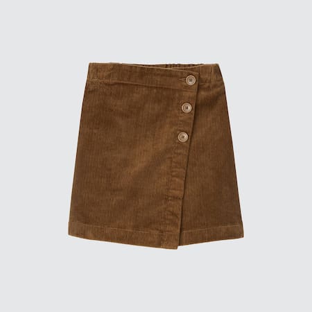 GIRLS Corduroy Wrap Skirt With Trousers
