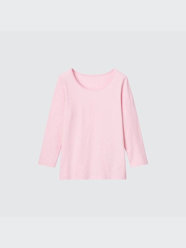 Warm Cotton Stretch Scoop Neck Long-Sleeve T-Shirt
