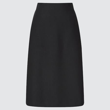 Women Wool Blend Narrow Midi Skirt