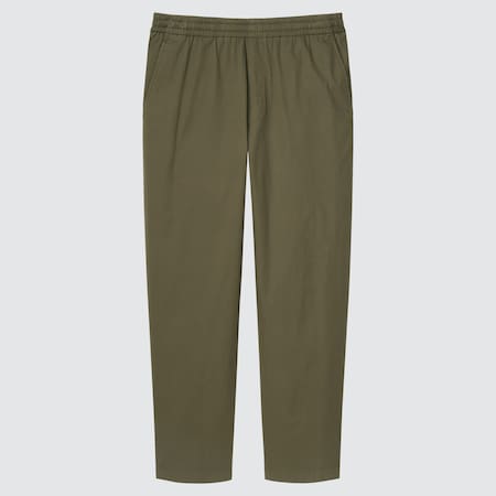 Men Cotton Relaxed Fit Ankle Length Trousers