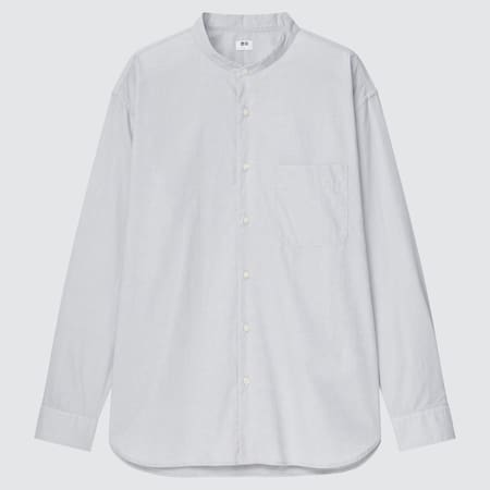 Extra Fine Cotton Broadcloth Shirt (Grandad Collar)