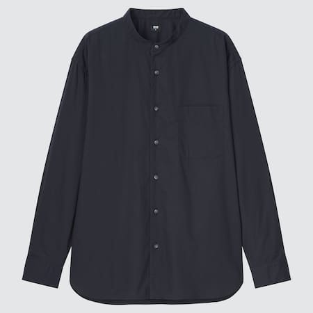 Men Extra Fine Cotton Broadcloth Shirt (Grandad Collar)
