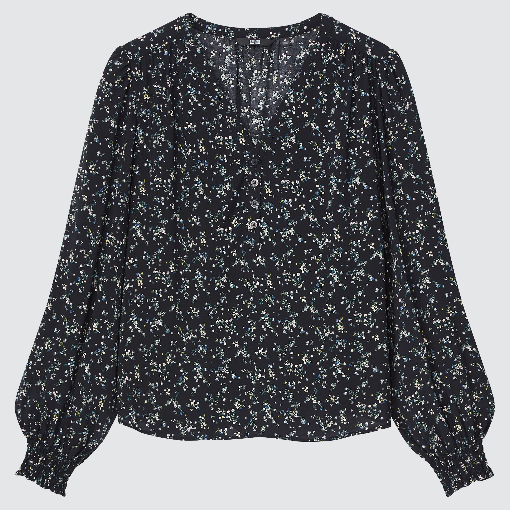 Women Printed V Neck Volume Long 