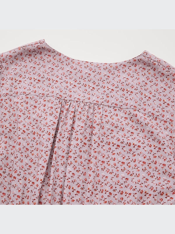 Women's Printed V-Neck 3/4-Sleeve Flare Dress | UNIQLO US Women's Printed V-Neck 3/4-Sleeve Flare Dress | UNIQLO US