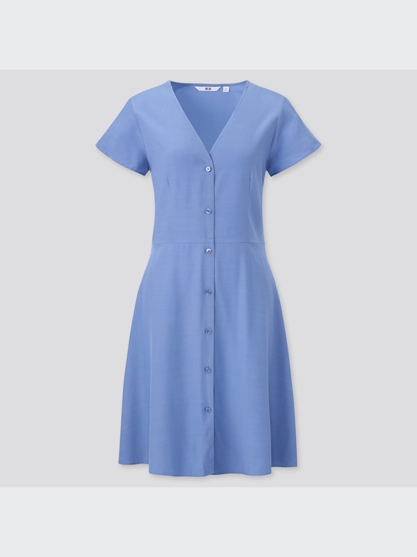 slim fit dress slacks Women's Floral Corset Fit Flare Mini Dress with Pockets | Blue main image 0