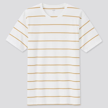 Men 100% Supima Cotton Striped Crew Neck T-Shirt
