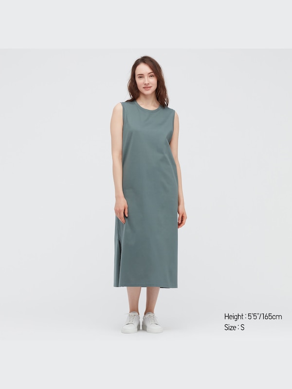 Mercerized Cotton Sleeveless Long Dress