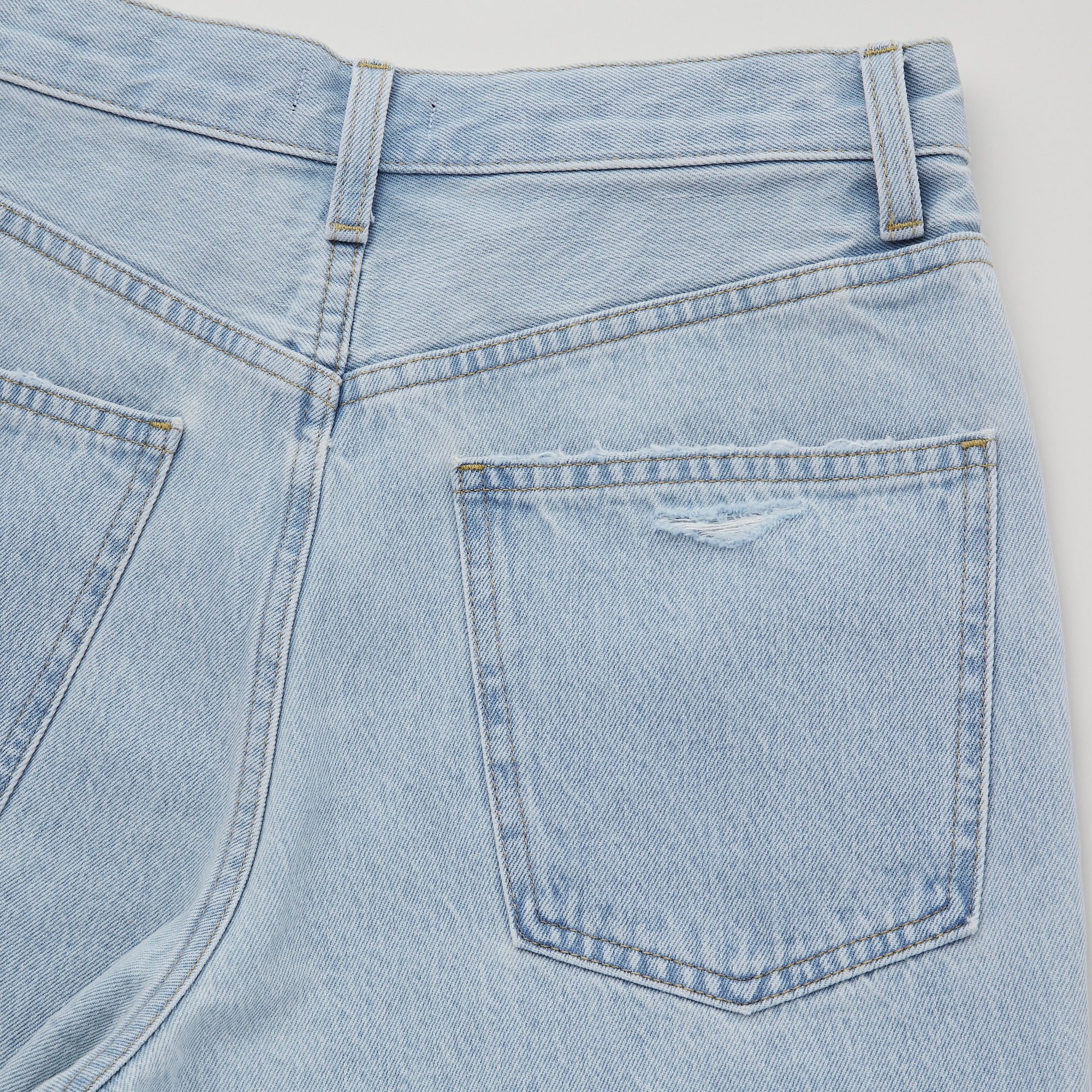 uniqlo high rise denim shorts