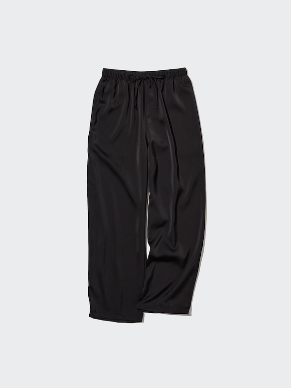 SATIN DRAPE STRAIGHT PANTS