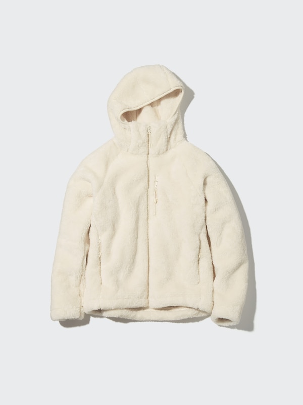 WINDPROOF FLUFFY YARN FLEECE HOODIE