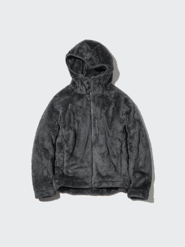 WINDPROOF FLUFFY YARN FLEECE HOODIE