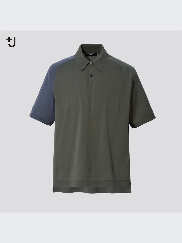 +J Silk-Cotton Knitted Short-Sleeve Polo Shirt