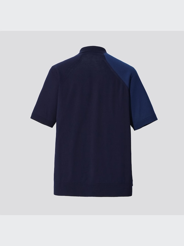 +J Silk-Cotton Knitted Short-Sleeve Polo Shirt
